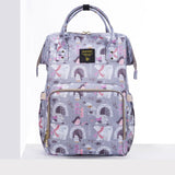 Backpack with a pattern of polar bears and snowflakes.