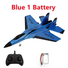 SU-35 RC Plane with LED 2.4G Remote Control Glider blue version with remote and battery for outdoor hobby flying.