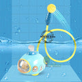 Submarine Baby Bath Shower Toy water spray set with cartoon shower head for playful, calmer bath times and hair rinsing.