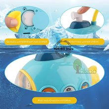 Submarine Baby Bath Shower Toy spray set feature detail for entertaining toddlers and speeding up rinse time.