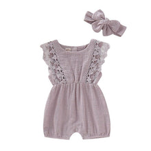 Summer Baby Girl Romper cream snap closure detail for simple dressing and quick nappy changes.