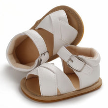 Summer Baby Kid Sandals neutral pair strap detail for quick fastening before nursery runs and family trips.
