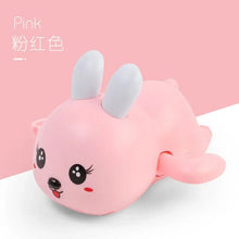 Summer Bath Clockwork Dolls pink rabbit toy for soft-character bath play and toddler water entertainment.