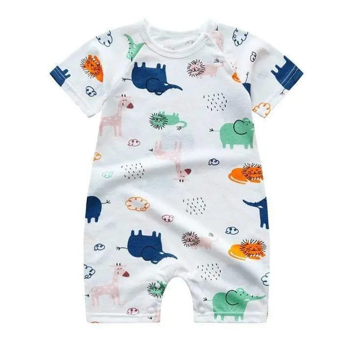 Baby romper with colorful animal pattern 