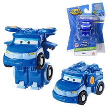 Super Wings Mini Transforming Robot 2-inch collectible action figure, pair of blue vehicle figures, for imaginative play and gift collecting.