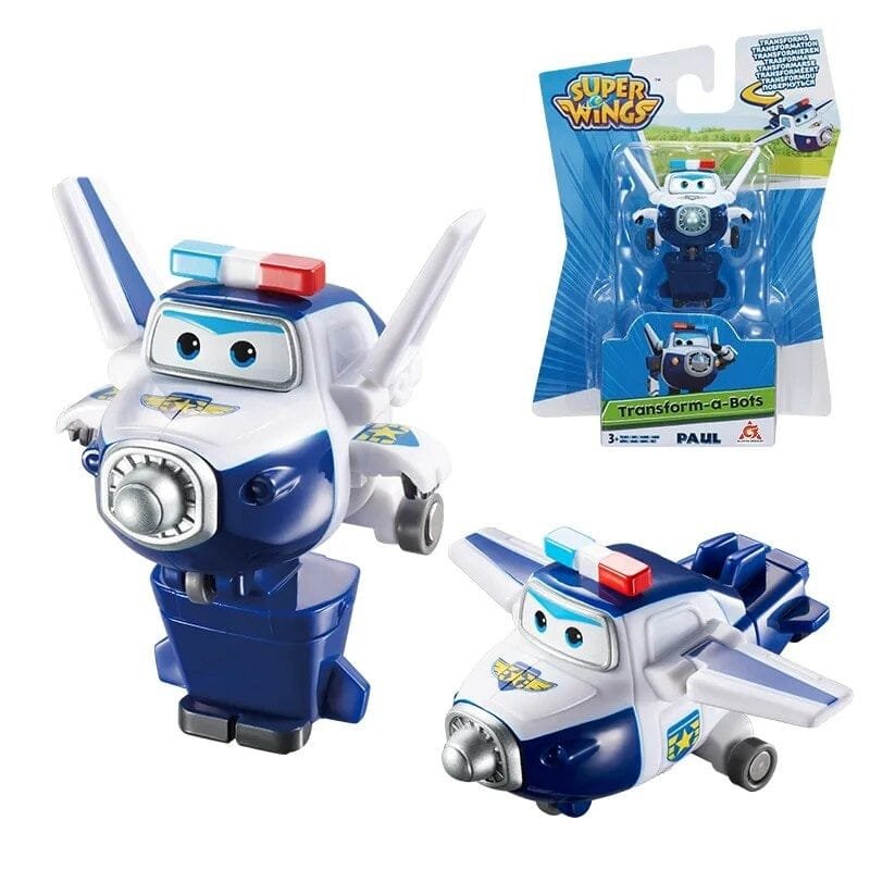 Super Wings Mini Transforming Robot 2-inch collectible action figure, pair of robot airplane figures, for imaginative play and gift collecting.