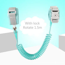 Adjustable Child Wrist Leash Butterfly safety harness with a secure teal locking clip.