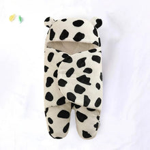 Thick Fleece Newborn Sleep Bag with cotton lining, variant D, for nursery naps, stroller rides, and cold-weather swaddling, front view.