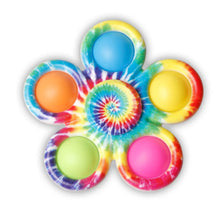 Tie Dye Fidget Spinner With Sensory Pop Buttons handheld sensory toy for stress relief, anxiety relief, and calming play.