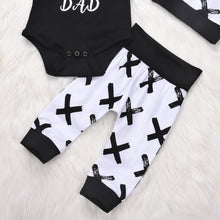 Handsome Just Like Dad black and white baby boy outfit for everyday wear and family photo days.