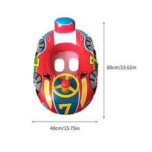 Toddler inflatable water play ring seat float for splashing and pool games.