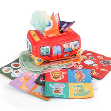 Colorful children's tissue box with cartoon designs