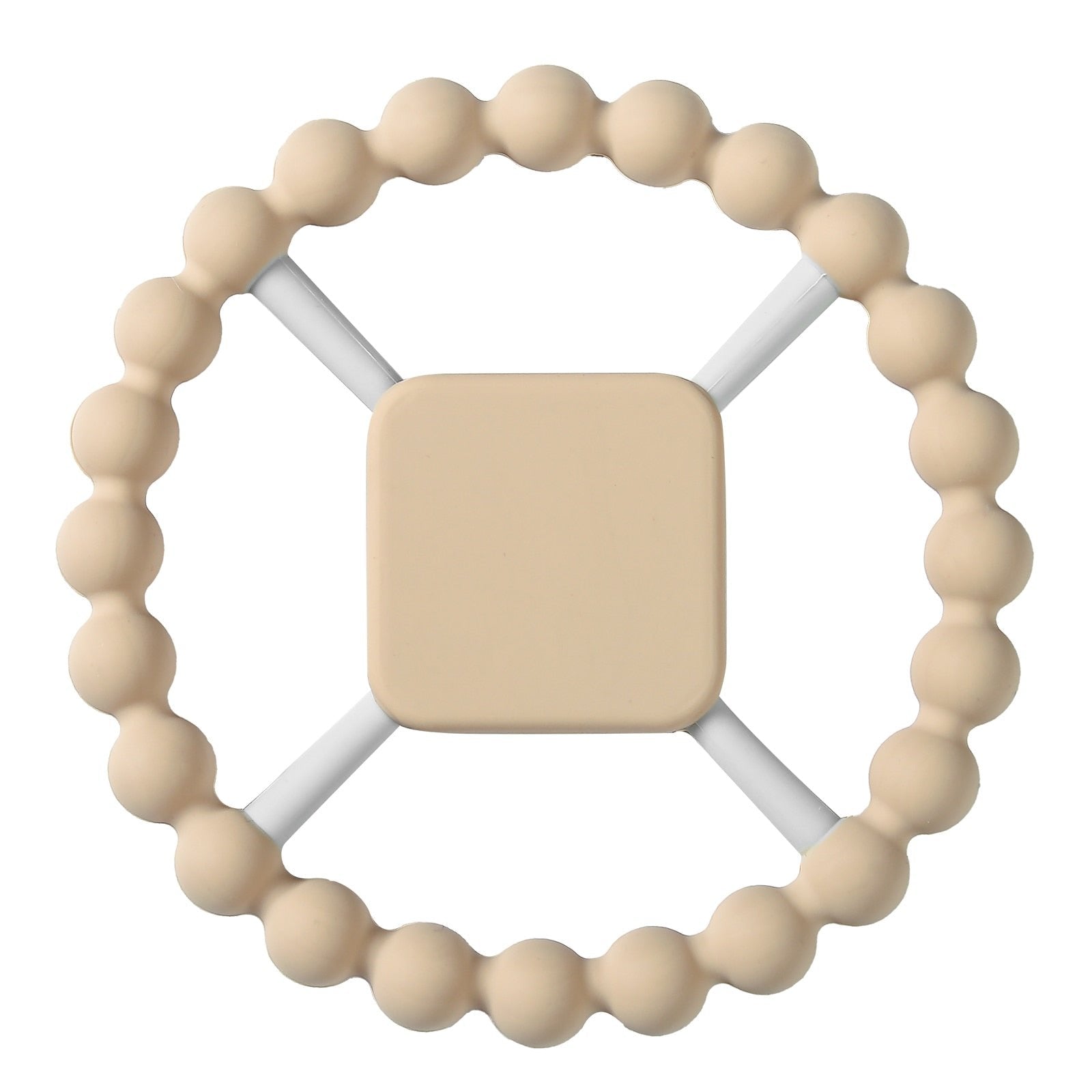 Beige teething ring with a square center
