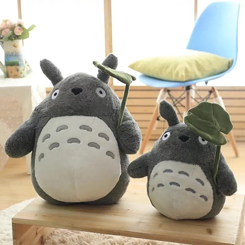 Totoro with Lotus Leaf Plush shown in two sizes for gifting, collecting, and cosy cuddles at nap time.