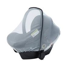 Transparent EVA Baby Safety Seat Rain Cover with mesh window from the side for visibility and comfortable rainy outings.