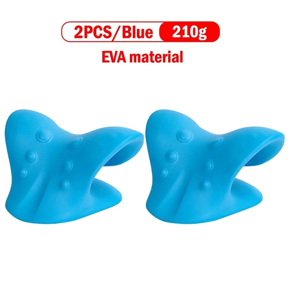 Two blue butterfly-shaped objects with EVA material on a white background