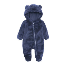 Blue baby snowsuit with bear ears (option 2)