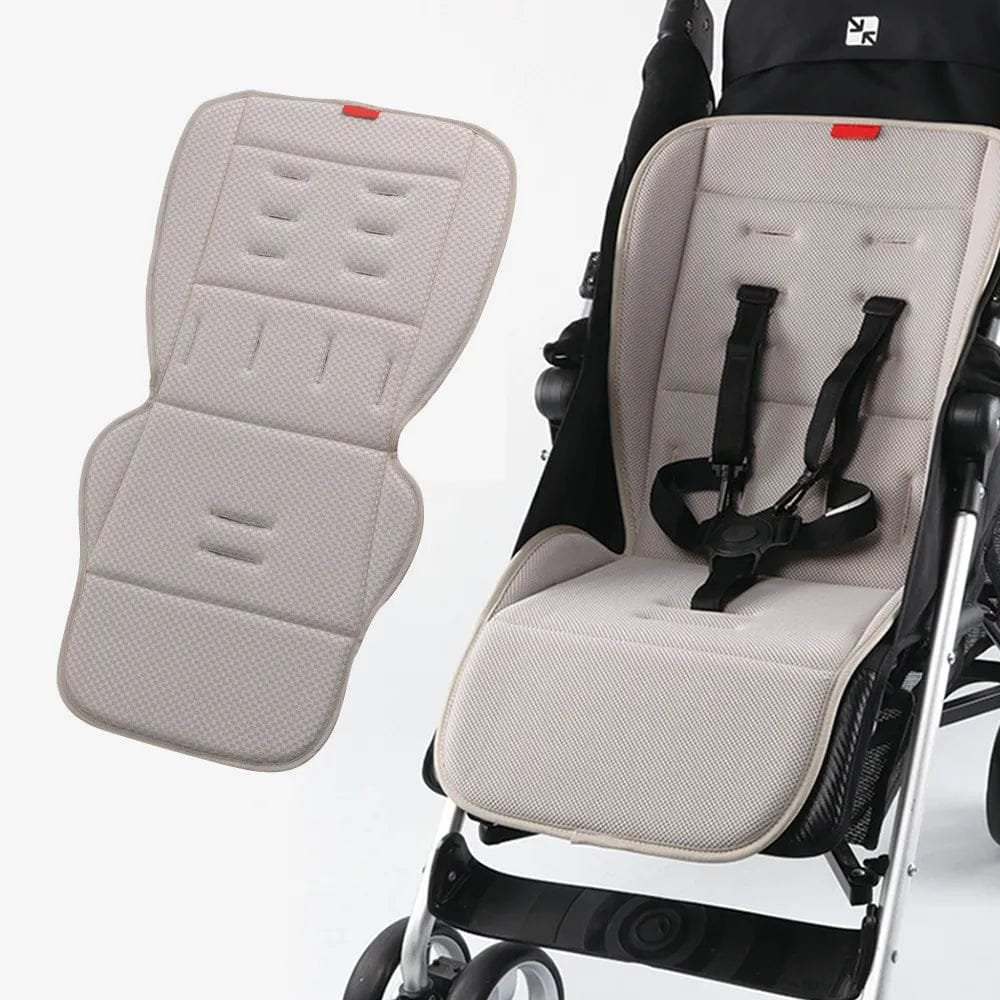 Universal Breathable Stroller Mattress and seat cushion with straps for comfortable pram rides and daily baby outings.