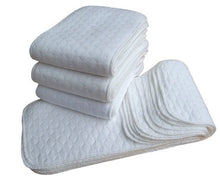 Washable cotton baby nappy with adjustable snap fastening for a snug fit as babies grow.