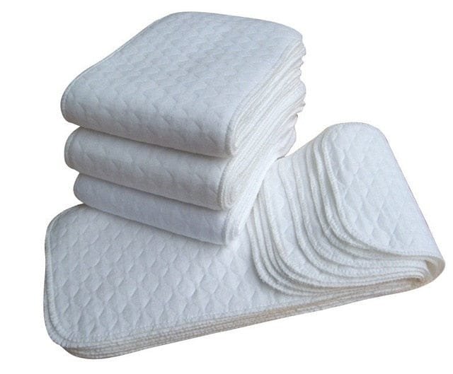 Washable cotton baby nappy with adjustable snap fastening for a snug fit as babies grow.