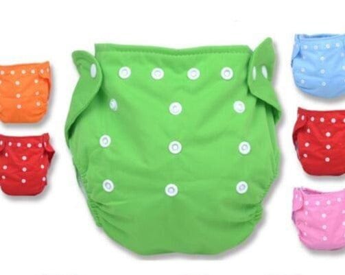Washable Reusable Nappies in polka dot prints for everyday cloth nappy changes and eco-friendly potty training.