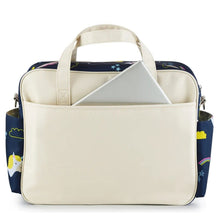 Interior pocket view of the Waterproof Diaper Bag, with lined compartments that keep bottles, nappies, and wipes separated during outings.