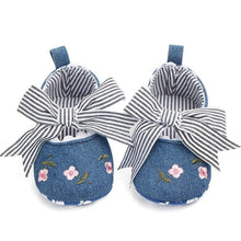 Anti-slip sole grip pattern on the white lace baby shoes, supporting steady first steps on indoor floors.