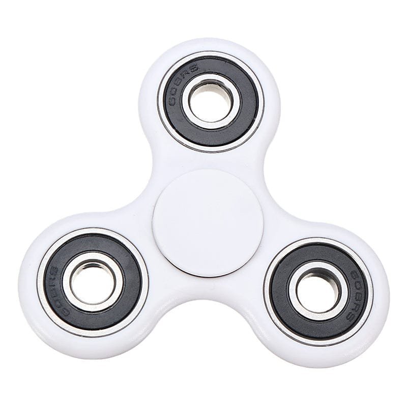 White Tri-Spinner Fidget Toy desk spinner for improving concentration, easing stress, and calming sensory play.