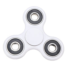 White Tri-Spinner Fidget Toy hand gyro for sensory play, autism support, and restless hands during study time.