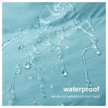 Waterproof fabric detail of the windproof stroller sleeping bag, showing the shell that repels rain and snow during pram outings.