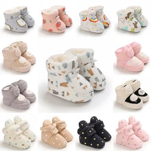 Winter snow baby boots with warm fluff lining and colloidal sole, photo 1 for cold-weather stroller walks.