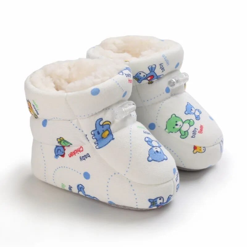 Winter snow baby boots with warm fluff lining and colloidal sole, photo 29 for checking sizing before purchase.