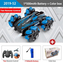 Packaging contents of the WLtoys F1 drift RC car with remote and battery, everything needed for immediate play.