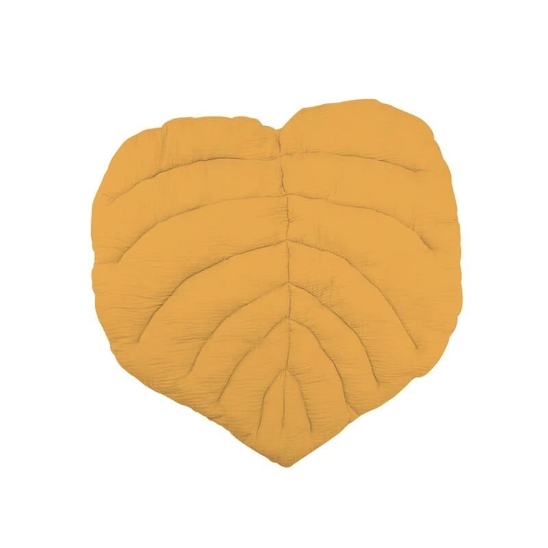Heart-shaped yellow cushion.