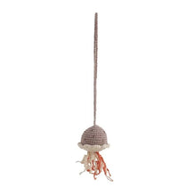 Whale pendant variant of the wooden baby play gym with rattle bell, a sensory play set for newborns and infants.