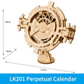 Wooden perpetual calendar gear model from the 3D puzzle DIY kit for a useful desk piece once assembly is complete.