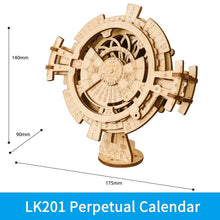 Wooden perpetual calendar gear model from the 3D puzzle DIY kit for a useful desk piece once assembly is complete.