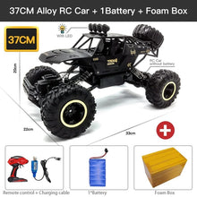 ZWN 37cm alloy LED RC off-road buggy with battery and box, an eye-catching toy car for evening outdoor racing.