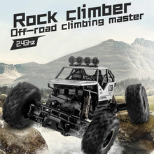 Front view of the ZWN 4WD RC off-road climbing truck, a rugged toy vehicle for gravel, grass, and dirt racing.