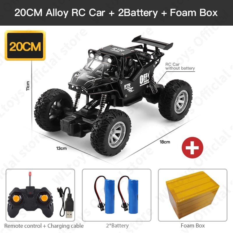 ZWN kids LED light-up off-road RC car with remote control and batteries for after-dark racing.