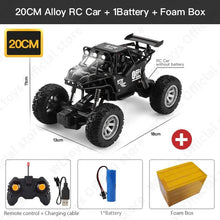 Side view of the ZWN off-road LED RC buggy with battery and foam box, an easy-to-store toy car for kids.