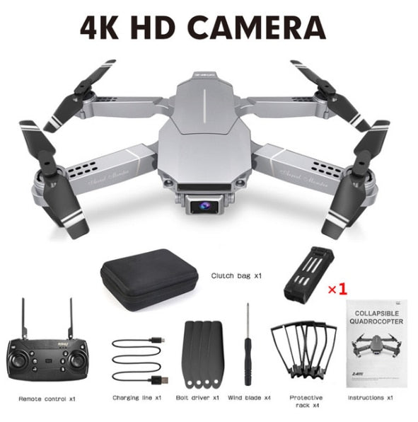 طائرة بدون طيار صغيرة جديدة E68، كاميرا HD 4K 1080P، وضع تثبيت الارتفاع WIFI FPV، طائرة بدون طيار رباعية المراوح قابلة للطي RC 