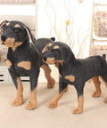 Realistic Standing Black Dog Plush 