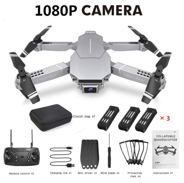 New E68 mini drone, HD 4K 1080P camera, WIFI FPV height hold mode, RC foldable quadrotor drone