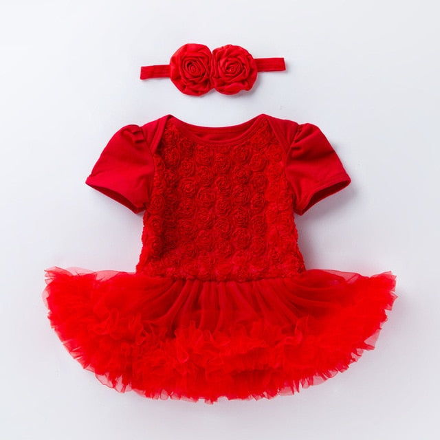 Baby Sommer Body Säugling Mädchen Prinzessin Kleid 