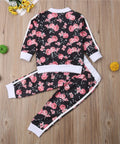 3-7 Years Kids Baby Girl Clothes Set Floral Print