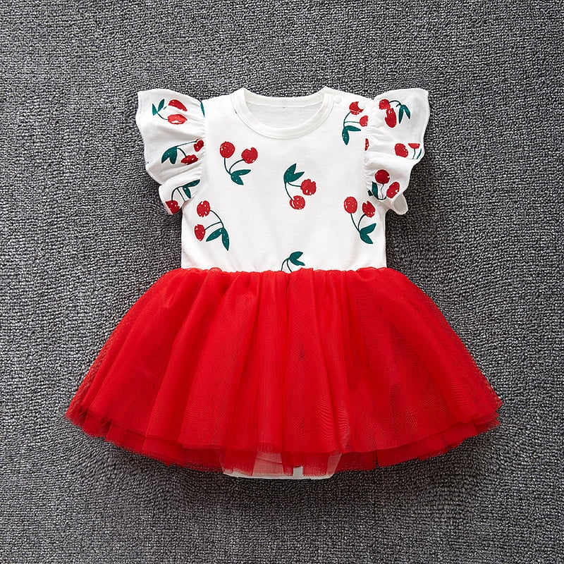 Baby Sommer Body Säugling Mädchen Prinzessin Kleid 