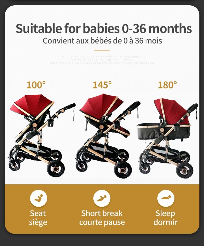 High Landscape 3-in-1 Baby Stroller