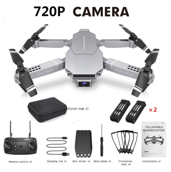 New E68 mini drone, HD 4K 1080P camera, WIFI FPV height hold mode, RC foldable quadrotor drone