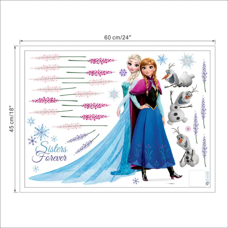 Frozen-Themed Olaf & Elsa Wall Stickers